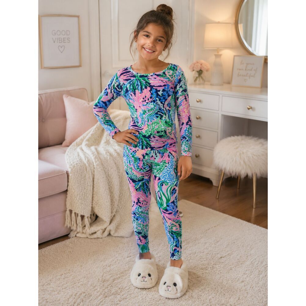 *Sammy Girl's Snug Fit Pajamas Bringing Mermaid Lilly Pulitzer 14 Girls Tween